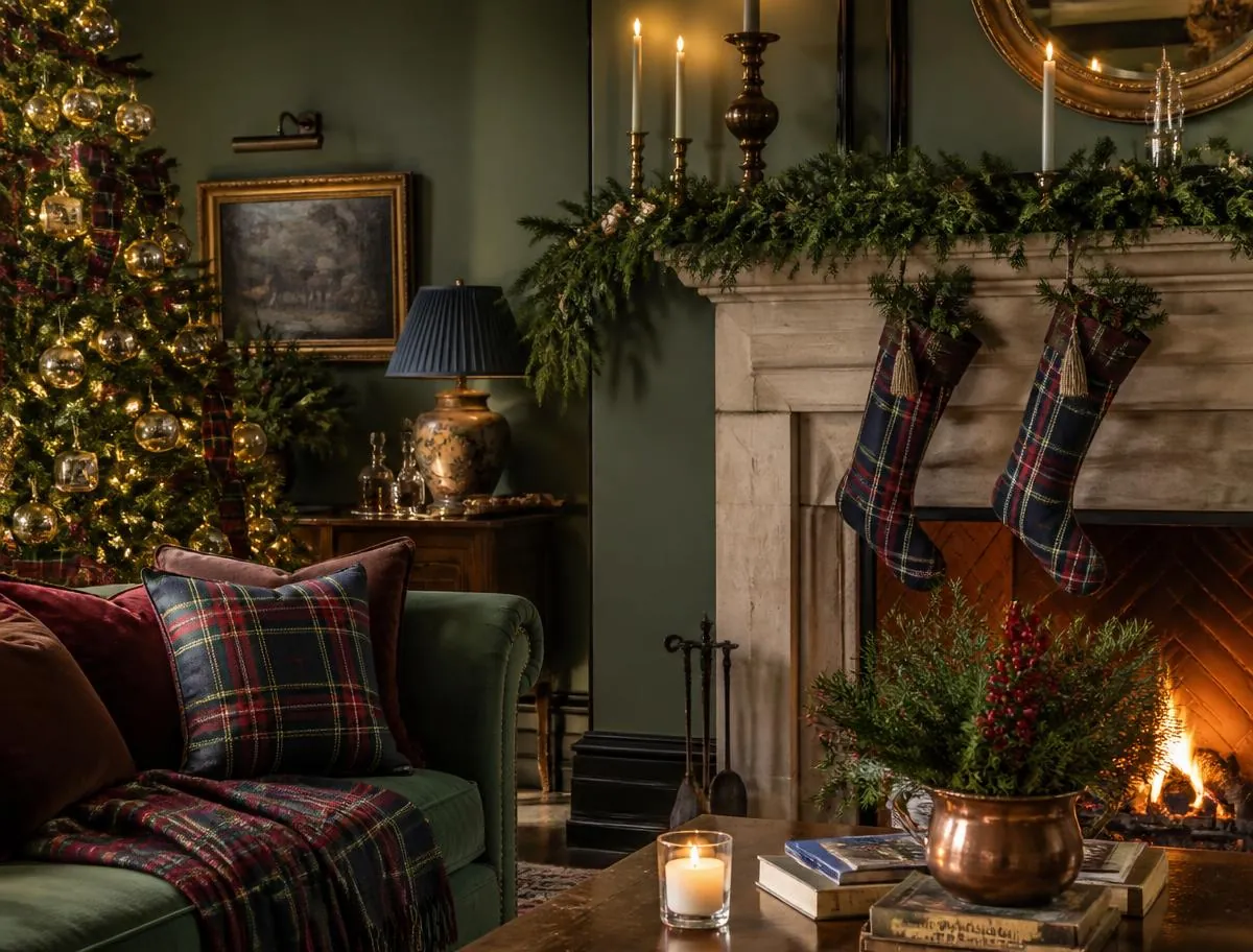 Classic Green & Tartan Christmas decorating style