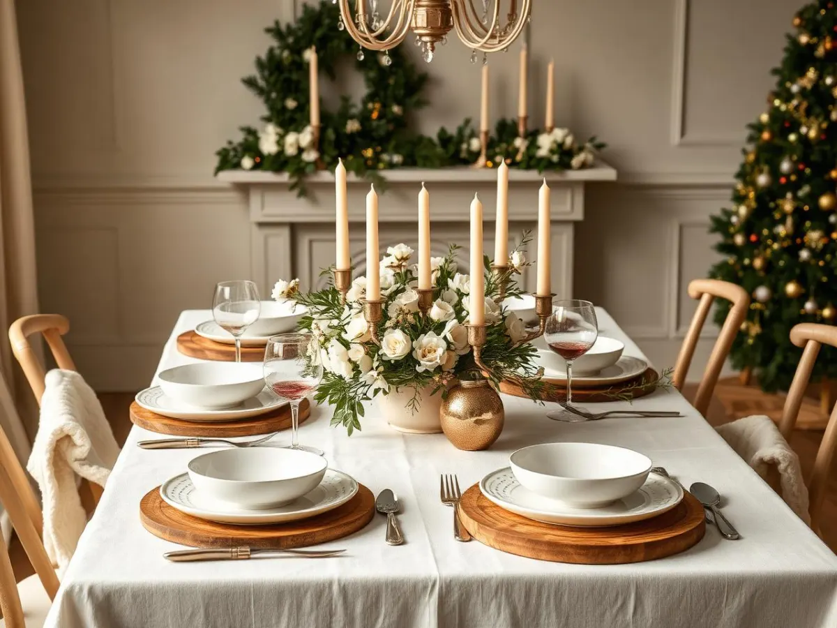 Cream Christmas Table